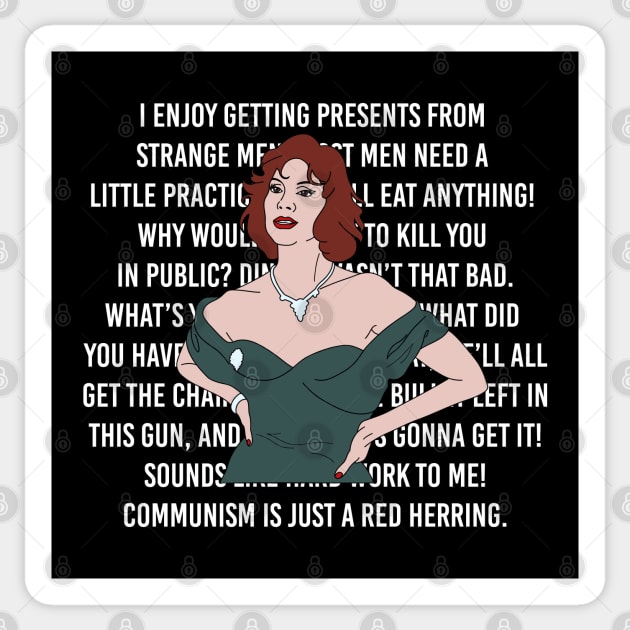 Miss Scarlet's Clue Quotes Sticker by thecompassrose